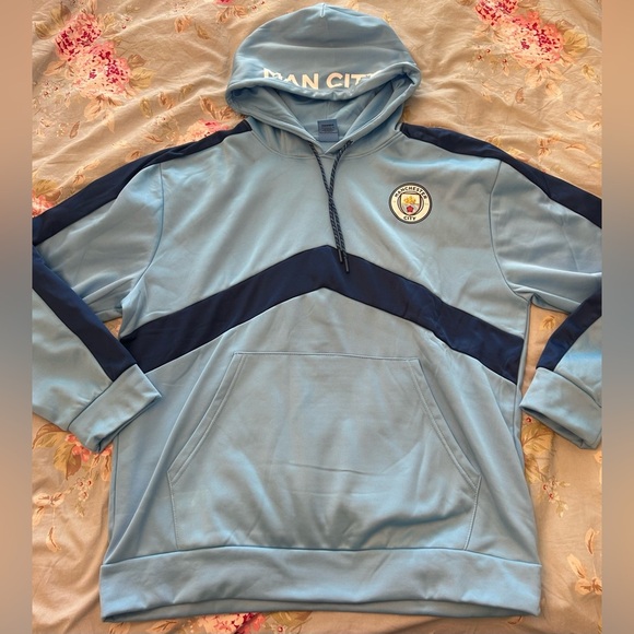 Manchester City F.C. Fleece Jacket Sweatshirt Official Soccer Hoodie Large - Picture 1 of 7